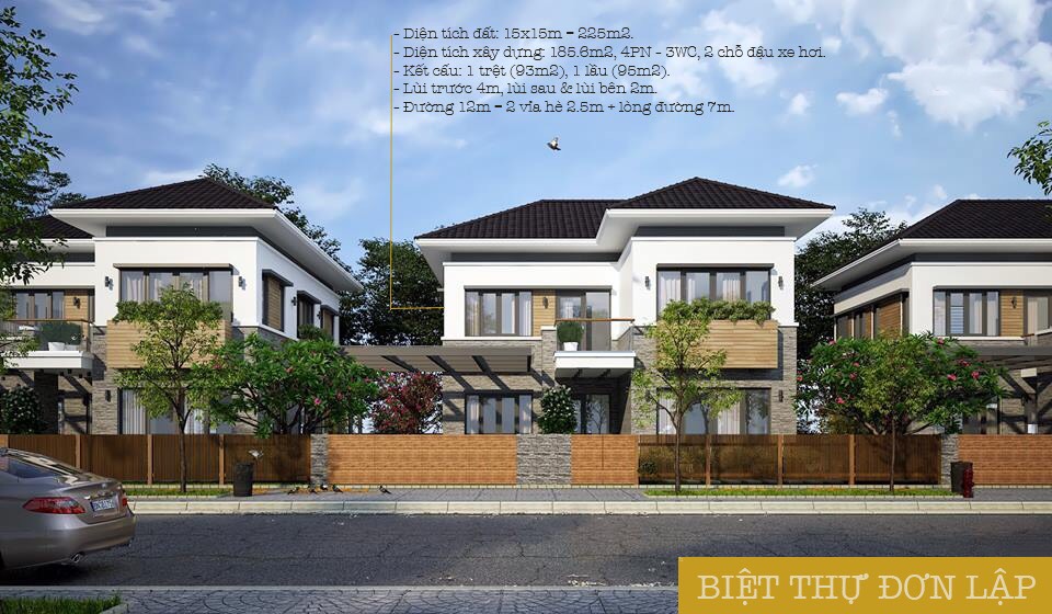 phối cảnh biệt thự đơn lập