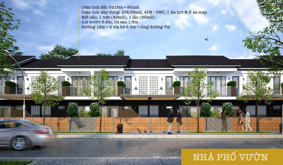 phối cảnh nhà phố vườn