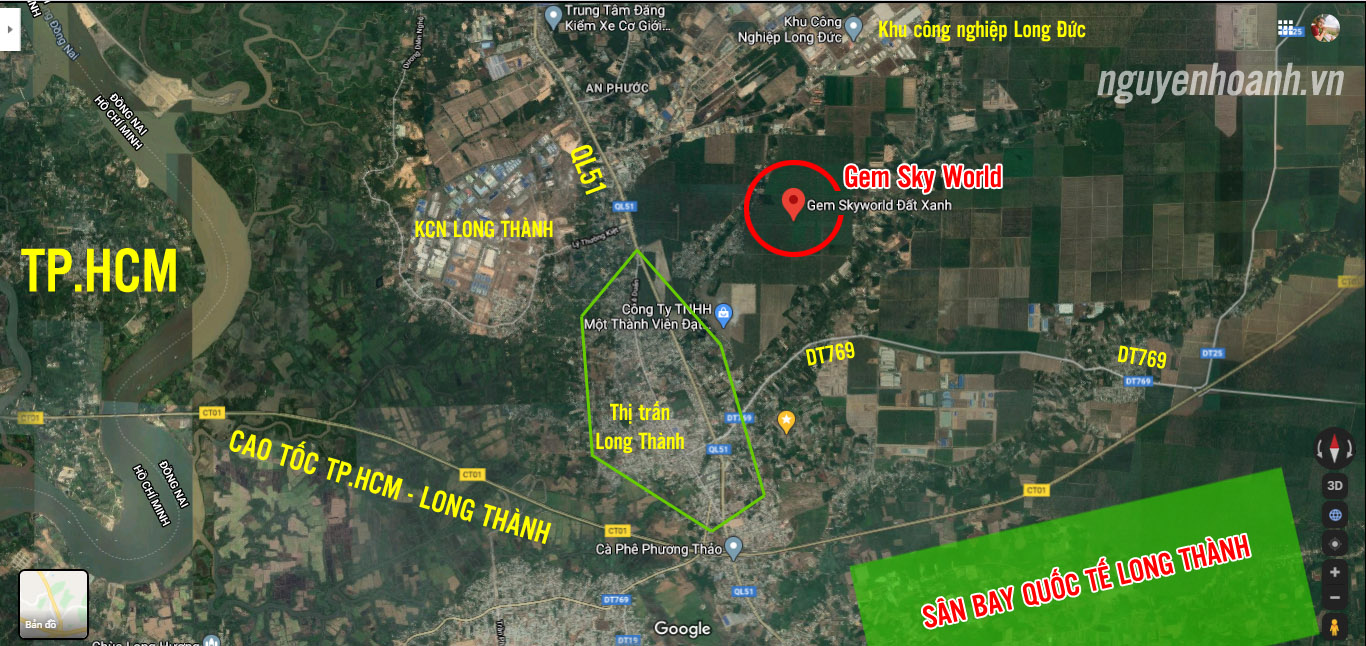 Gem Sky World Đất Xanh trên Google map