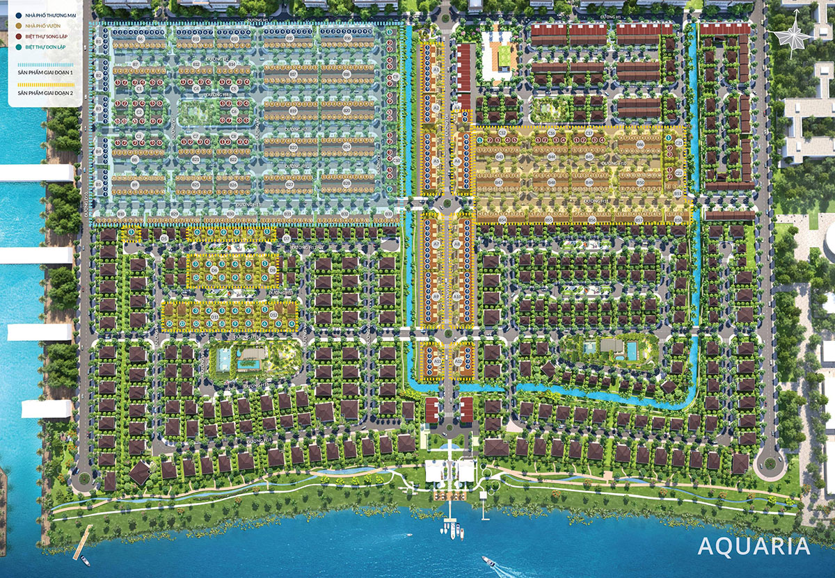 mặt bằng aquaria waterpoint nam long