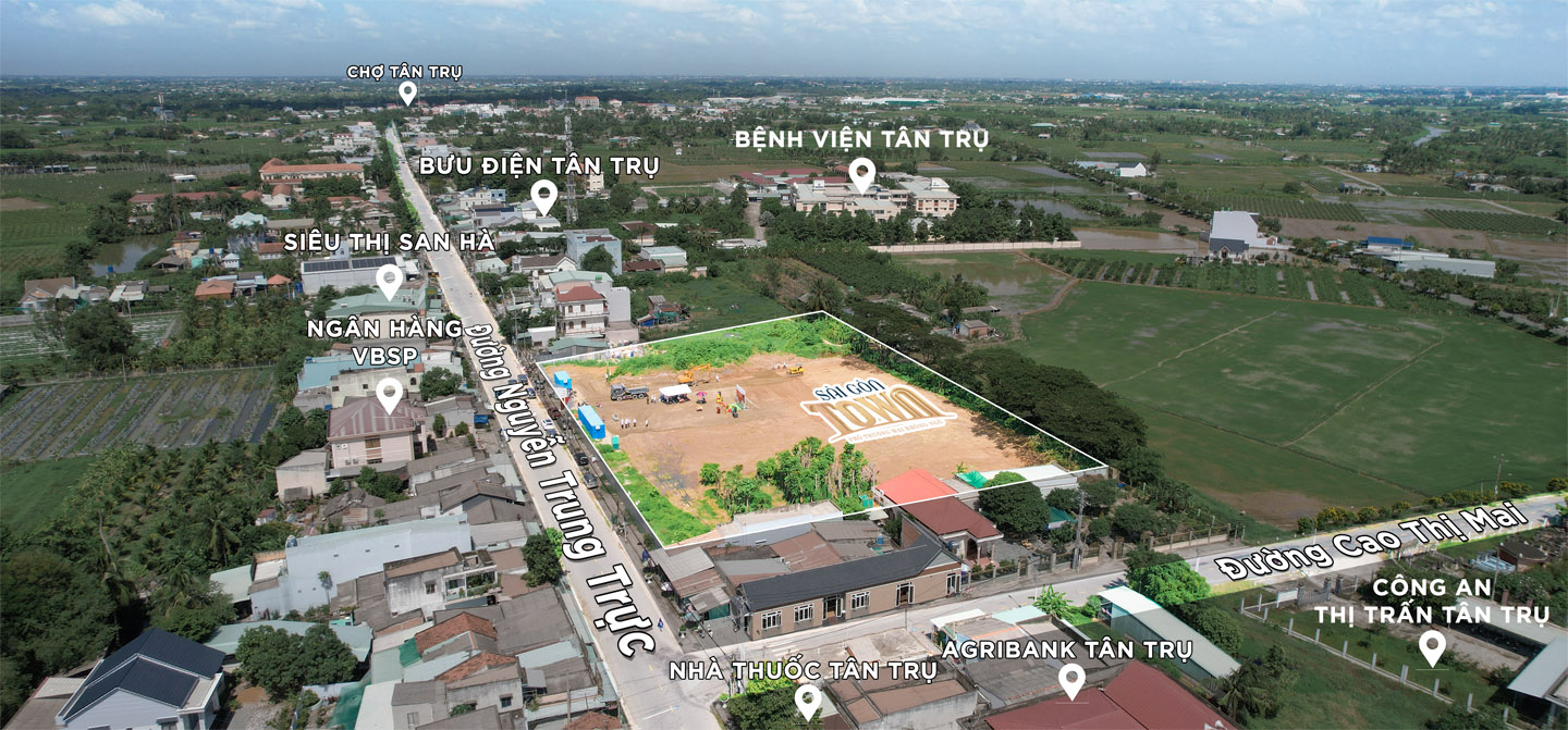 Sài Gòn Town Tân Trụ (Long An) 3 flycam sai gon town