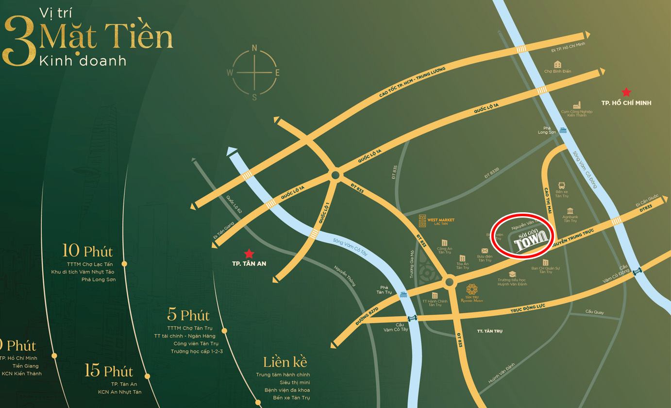 Sài Gòn Town Tân Trụ (Long An) 2 vi tri sai gon town